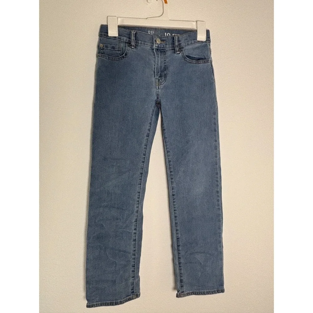 Gap Jeans Kids 10 Blue Denim Medium Wash‎ Stretch 4 Inseam Straight Leg Casual